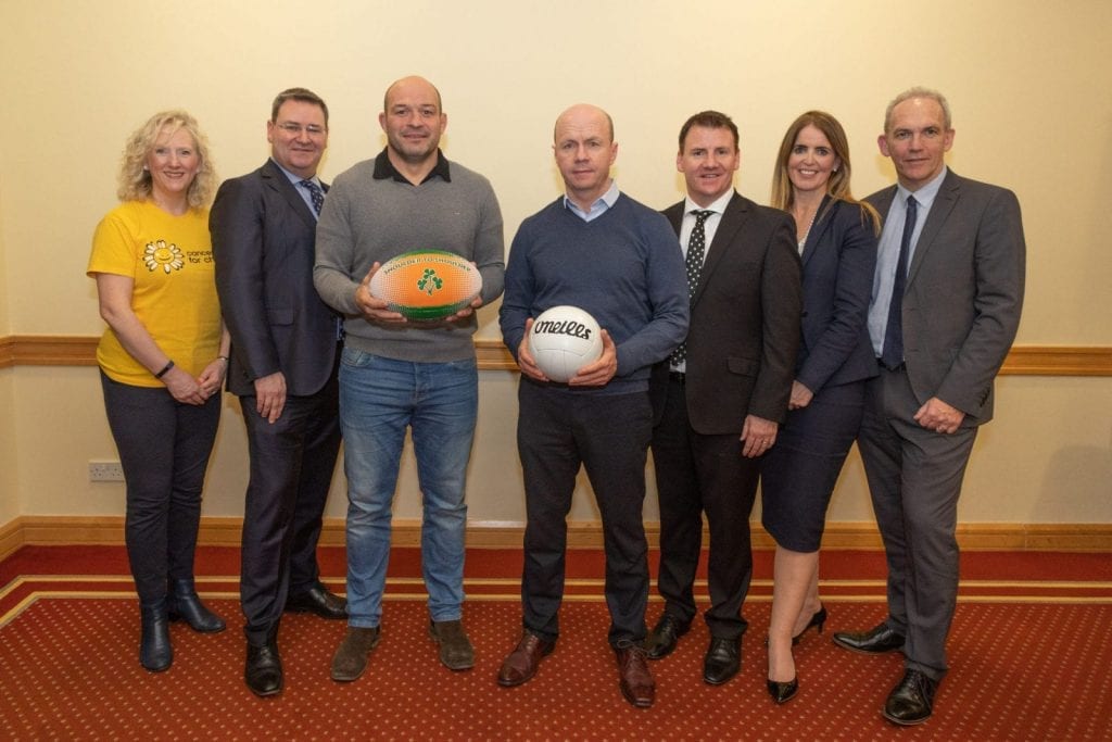 Rory Best & Peter Canavan celebrating An Evening of 2 Halves with JMK Solicitors and CRASH Services
