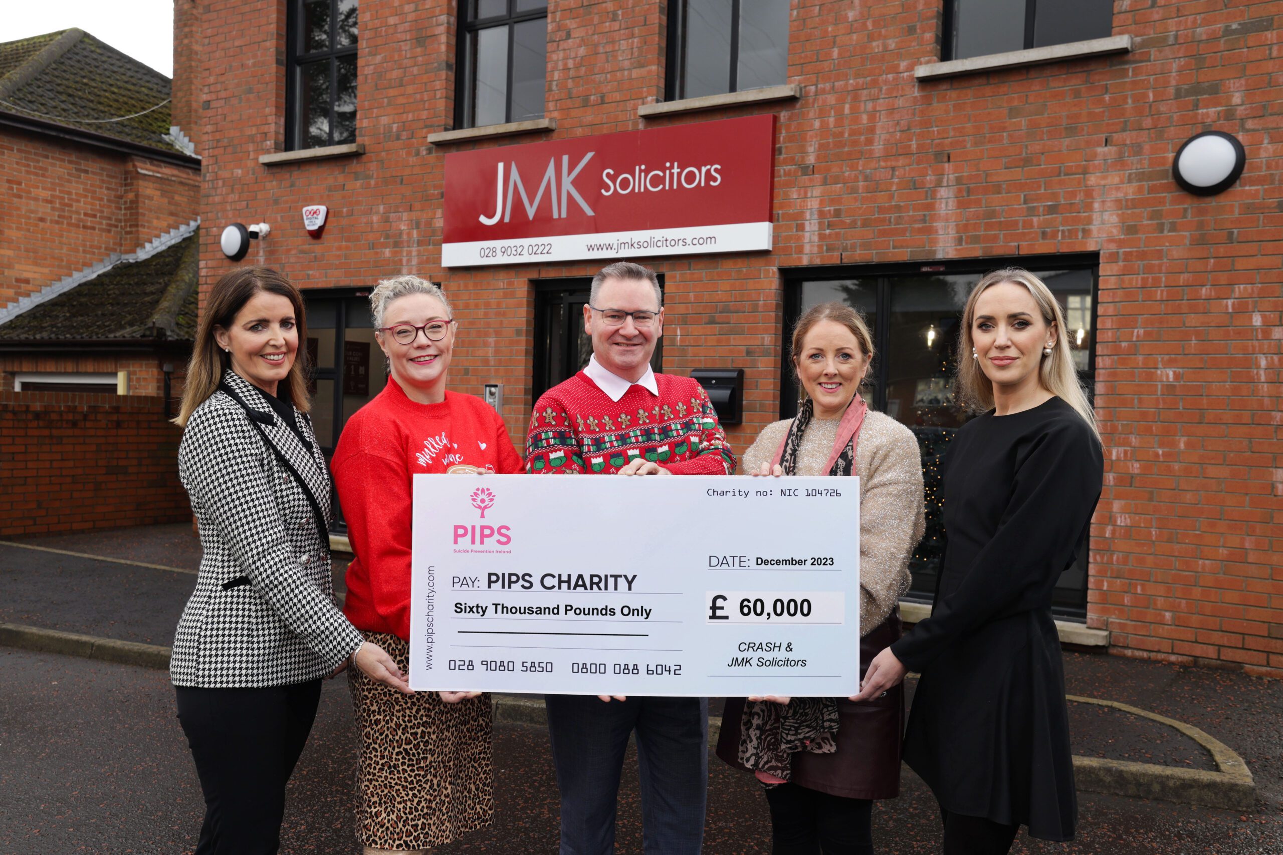 JMK Solicitors and CRASH Services donate 60k to PIPS charity